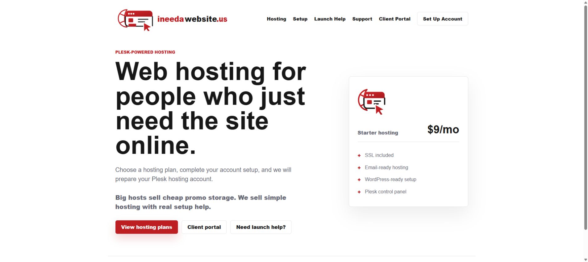 I Need a Website: Public homepage, October 2026