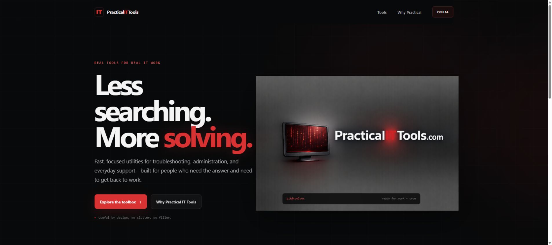 Practical IT Tools: Public homepage, October 2026